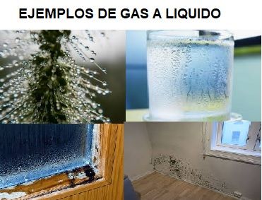 ejemplos de gas a liquido