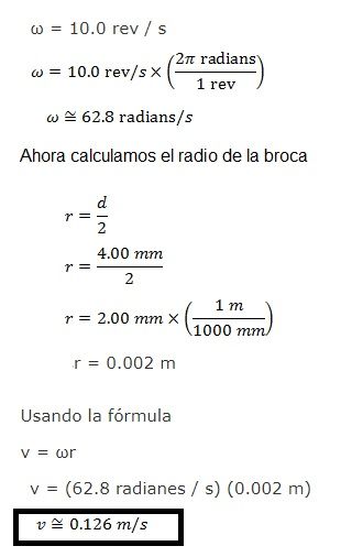 problema de velocidad lineal