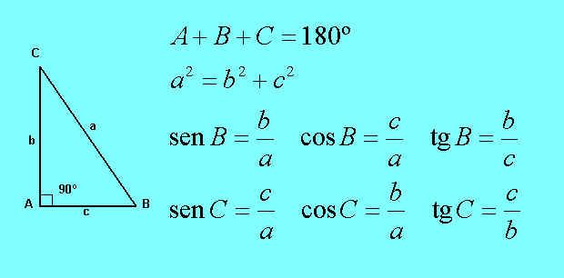 triangulo rectangulo formulas