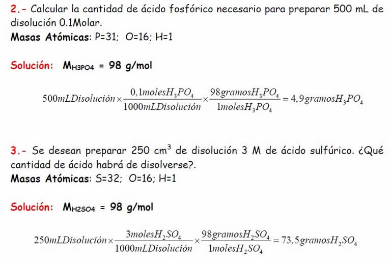 ejercicios de disoluciones