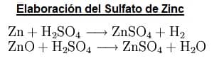 sulfato de zinc elaboración
