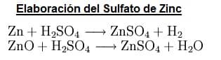 sulfato de zinc elaboración